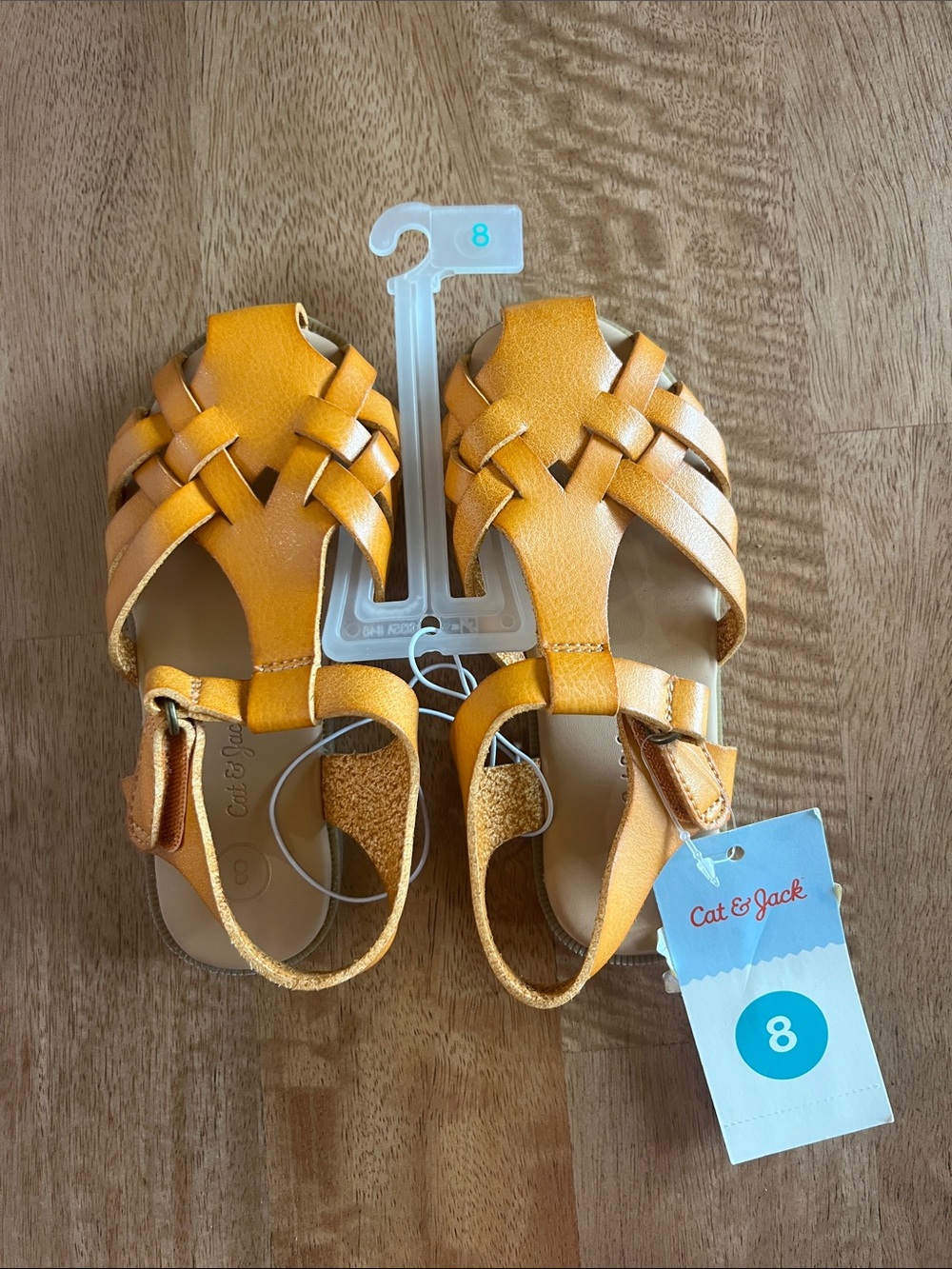 Cat & Jack Girls' Woven Yellow-Orange Sandals